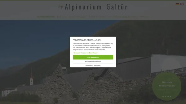 Website Screenshot: ALPINARIUM Galtür Dokumentation GmbH - Home - Alpinarium Galtür - Date: 2023-06-22 15:00:05
