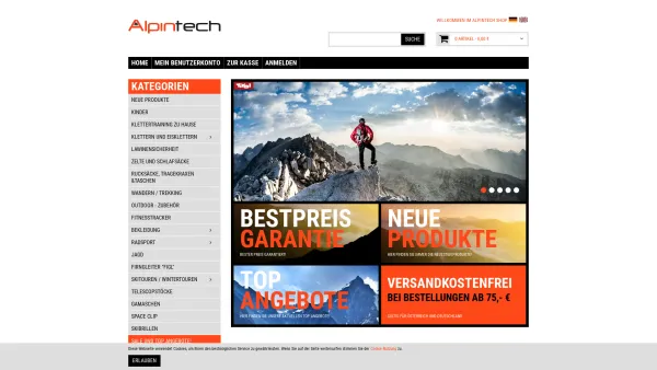 Website Screenshot: Alpintech.at Klettershop - Stubai Bergsport-Shop | Alpintech - Date: 2023-06-14 10:38:44