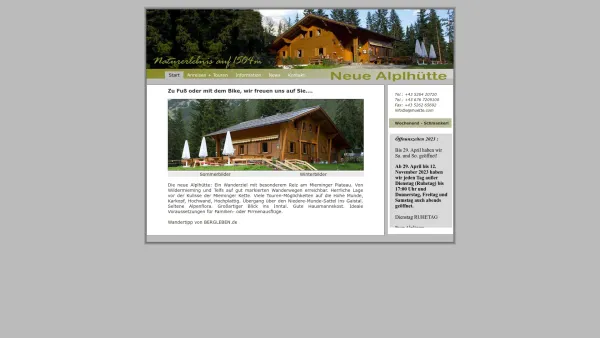 Website Screenshot: Neue Alplhütte Fam Alplhuette - ALPLHUETTE - Date: 2023-06-22 15:00:05