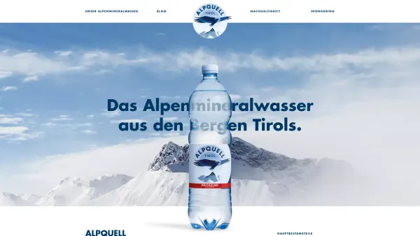 Website Screenshot: Rieders Quellen-Betriebe Gesellschaft Alpquell das Mineralwasser aus den Bergen Tirols - Natürliches Mineralwasser ohne Zusaetze aus den Alpen - Date: 2023-06-22 15:00:05