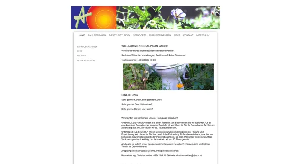 Website Screenshot: Alpson GmbH + Baumeister Ing. Christian Melber + Hollabrunn - Alpson GmbH - es gibt kein "zu klein" - Date: 2023-06-22 15:00:05