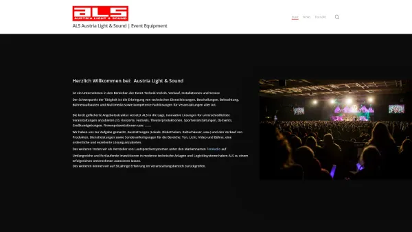 Website Screenshot: ALS Austria Light & Sound Show & Veranstaltungstechnik - ALS Austria & Light Sound | Event – Equipment – Ton, Licht, Video, Bühne in Verleih & Verkauf - Date: 2023-06-15 16:02:34