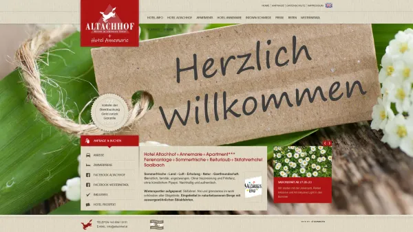 Website Screenshot: Ferienanlage Altachhof - Ferienanlage und Reitanlage Altachhof - Saalbach Hinterglemm - Date: 2023-06-22 15:00:05