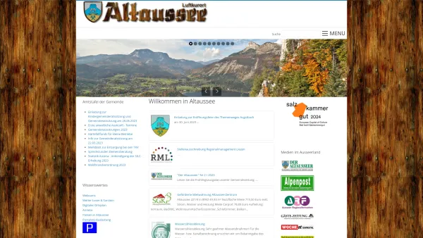 Website Screenshot: Gemeindeamt Altaussee Luftkurort Altaussee Urlaub mit Lebensfreude Kultur und Tradition - Luftkurort Altaussee - Date: 2023-06-22 15:00:05