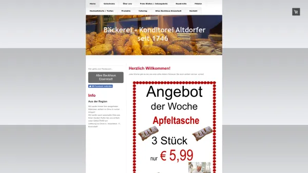 Website Screenshot: Altdorfer-Backwaren GmbH & Co KG - Lieferservice - Altdorfer - Mein Bäcker und Konditor - Date: 2023-06-22 15:00:05