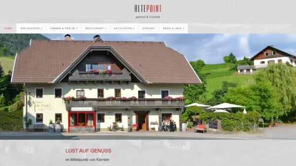 Website Screenshot: Gasthof Alte Point - Herzlich willkommen! - Date: 2023-06-22 15:00:05