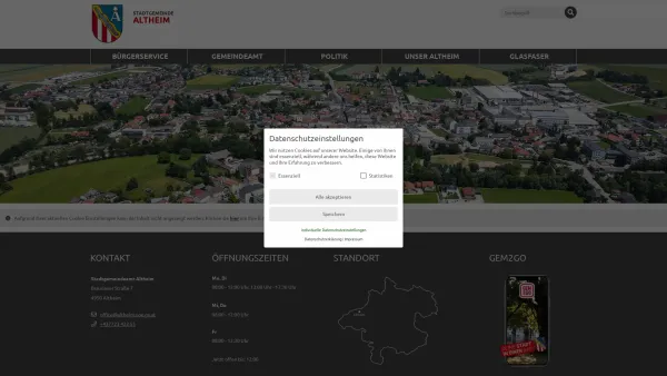 Website Screenshot: Altheim Gemeinde Region Regional Regionales Information System Gemeinde Gemeinden - Stadtamt Altheim - Startseite - Date: 2023-06-22 12:13:08