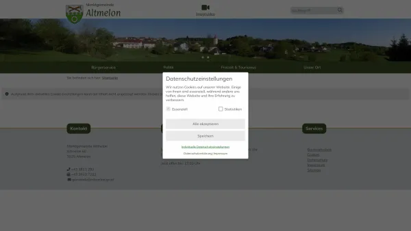 Website Screenshot: Gemeindeamt Altmelon RiS-Kommunal - Altmelon - GEM2GO WEB - Startseite - Date: 2023-06-22 12:13:08