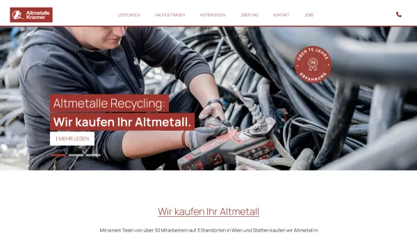 Website Screenshot: Altmetalle Kranner GmbH - Kranner - Date: 2023-06-14 16:33:16