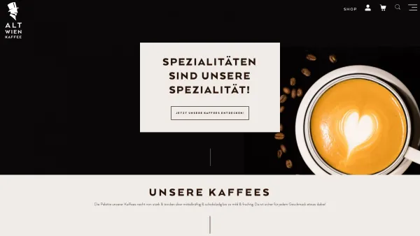 Website Screenshot: Kaffeerösterei Alt -----www.altwien.at------ - Alt Wien Kaffee Webshop - Date: 2023-06-22 12:13:08