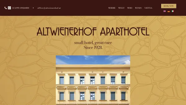 Website Screenshot: ALTWIENERHOF Hotel Wien Hotel Vienna - HOME • Altwienerhof - Date: 2023-06-15 16:02:34