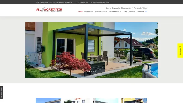 Website Screenshot: ALU HOFSTÄTTER - Alu Hofstätter – Metall- & Tortechnik - Date: 2023-06-22 12:13:08