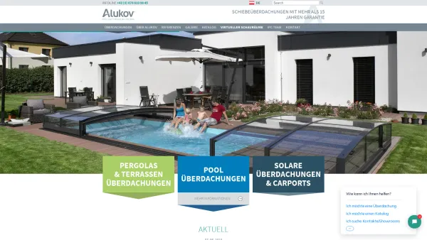 Website Screenshot: ALUKOV Austria GmbH - Überdachungen für Terrassen und Pools von Alukov Austria | Alukov.at - Date: 2023-06-26 10:26:05