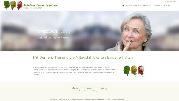 Website Screenshot: Alzheimer Demenz Trainer Heide Kirschenhofer - Alzheimer Demenz Trainer Heide Kirschenhofer, Wien / Mödling / Baden - Date: 2023-06-26 10:26:05