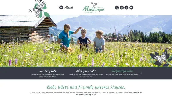 Website Screenshot: Haus am Mühlanger Serfaus - Willkommen - Apartments im Haus am Mühlanger in Serfaus - Date: 2023-06-22 12:13:08