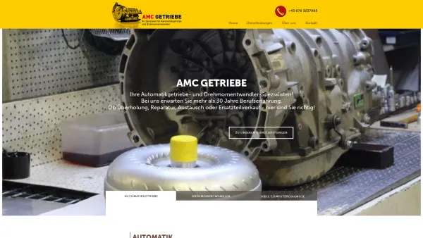 Website Screenshot: AMC-Getriebe - Ihr Spezialist für Automatikgetriebe und Drehmomentwandler - Date: 2023-06-15 16:02:34