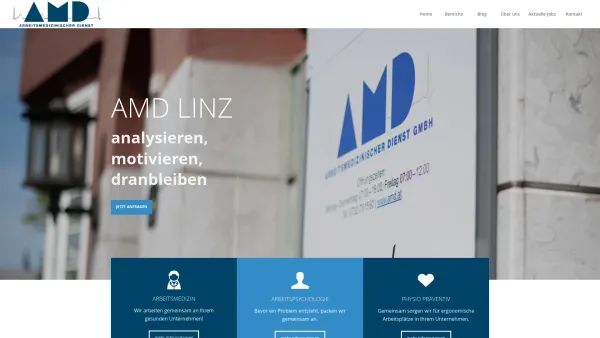 Website Screenshot: Arbeitsmedizinischer Dienst GmbH - Home - AMD - Date: 2023-06-22 15:02:30