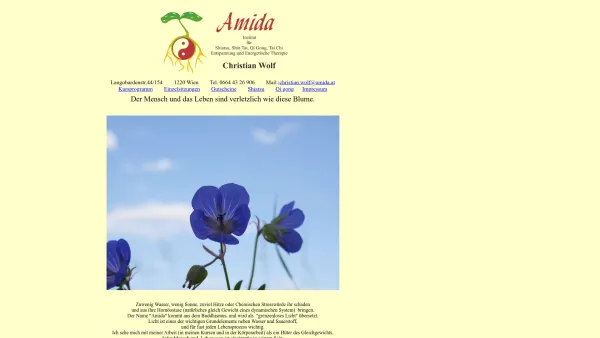 Website Screenshot: Amidastartseite Die Aufgabe des Instituts Amida ist es Menschen auf ihrem Weg zur Ganzheit zu begleiten. - Webseite des Institut Amida - Date: 2023-06-22 15:02:30