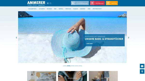 Website Screenshot: Betten Ammerer GmbH & Co KG - Home - AMMERER Schlafen • Wohnen - Date: 2023-06-22 15:02:30
