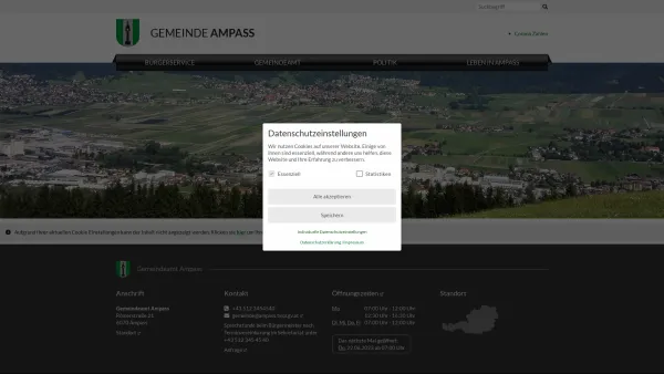 Website Screenshot: Gemeindeamt Ampass RiS-Kommunal - Ampass Gemeinde - Startseite - Date: 2023-06-22 15:02:30