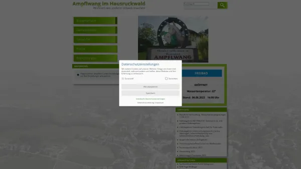 Website Screenshot: Freibad-Restaurant Freizeit Ampflwang Hausruckwald - Ampflwang im Hausruckwald, Oberoesterreich - Startseite - Date: 2023-06-14 10:38:44