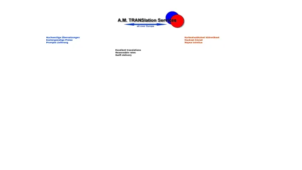 Website Screenshot: A.M. TRANSlation Services - A.M.TRANSlation Services, Übersetzungen aller europäischen Sprachen - Date: 2023-06-22 15:02:30