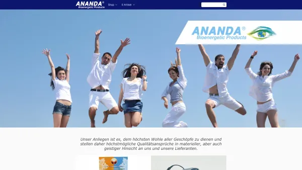 Website Screenshot: ANANDA BIOENERGETIC PRODUCTS Klaus Baier - Ananda Bioenergetic Products - Date: 2023-06-14 10:38:44
