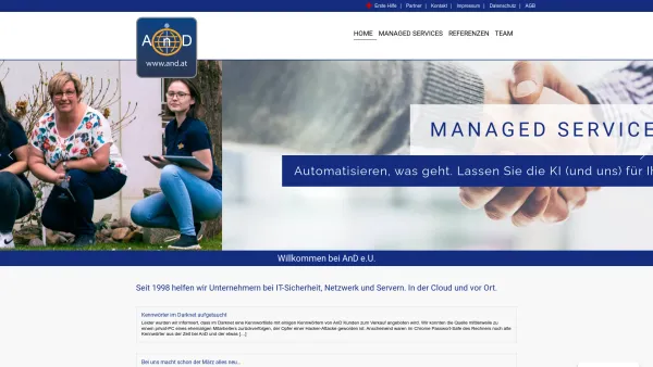 Website Screenshot: AnD-Institut - AnD e.U. - IT Dienstleitungen in Oberösterreich - Date: 2023-06-22 15:02:30