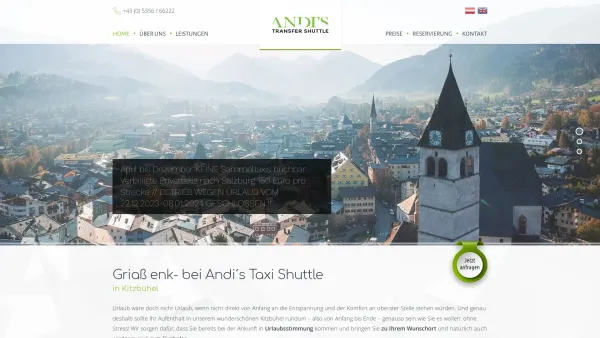 Website Screenshot: Andis Taxi Busreisen - Griaß enk - bei Andi´s Taxi Shuttle - Date: 2023-06-15 16:02:34