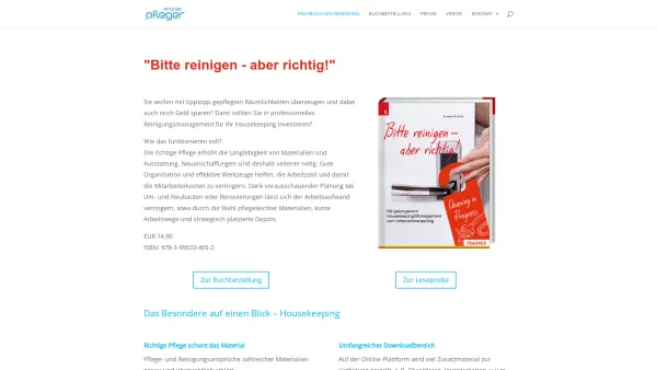 Website Screenshot: Housekeeping Management im Hotel Verlag - Fachbuch Housekeeping - Andrea Pfleger - Date: 2023-06-14 10:38:44