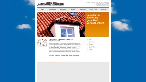 Website Screenshot: Andreas Kreiseder GmbH Co. under construction - Andreas Kreiseder - Dachdeckerei, Spenglerei, Heizung, Gas, Sanitär, Installationen - Date: 2023-06-15 16:02:34