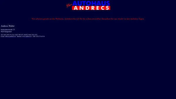 Website Screenshot: Autohaus Andrecs aus Klagenfurt - Autohaus Andrecs aus Klagenfurt - Date: 2023-06-22 12:13:08