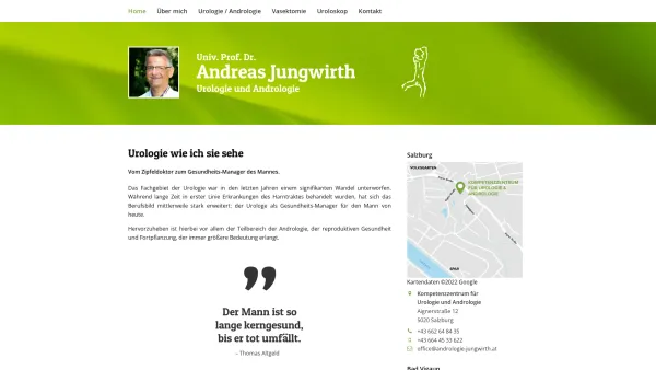 Website Screenshot: Dr. Andreas Jungwirth Salzburg - Dr. Andreas Jungwirth – Facharzt für Urologie & Andrologie – Salzburg - Date: 2023-06-22 12:13:09