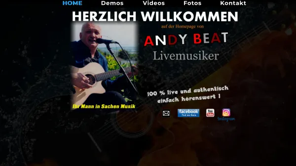 Website Screenshot: Andreas Badegruber Live Musiker u. Ihr Mann Sachen Musik - Ihr Mann in Sachen Musik - Date: 2023-06-14 10:38:44