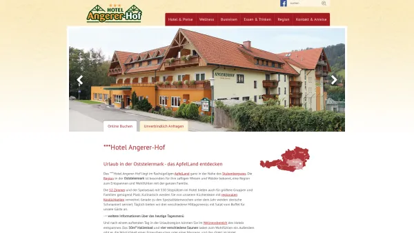 Website Screenshot: Hotel Angerer-Hof - Hotel Angerer-Hof / Urlaub im oststeirischen Apfelland - Date: 2023-06-14 10:36:58