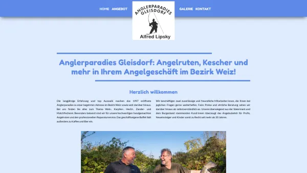 Website Screenshot: Anglerparadies treten Sie ein. - Anglerparadies Gleisdorf | Angelgeschäft für Angelruten & Kescher | Bezirk Weiz - Date: 2023-06-22 12:13:09