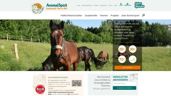 Website Screenshot: VereAnimal Spirit Zentrum für Tiere Not - animal-spirit.at | Home - Gnadenhof für Tiere in Not - Date: 2023-06-15 16:02:34