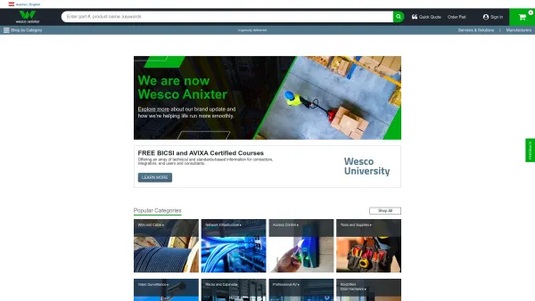 Website Screenshot: bei Anixter Austria - Anixter – Wire and Cable, Networking, Security and Utility Power Solutions - Date: 2023-06-22 12:13:09