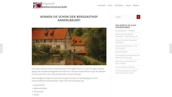 Website Screenshot: ----Annerlbauer - Kennen Sie schon den Berggasthof Annerlbauer? - netzwerk-kulturwissenschaft.de - Date: 2023-06-22 15:00:05