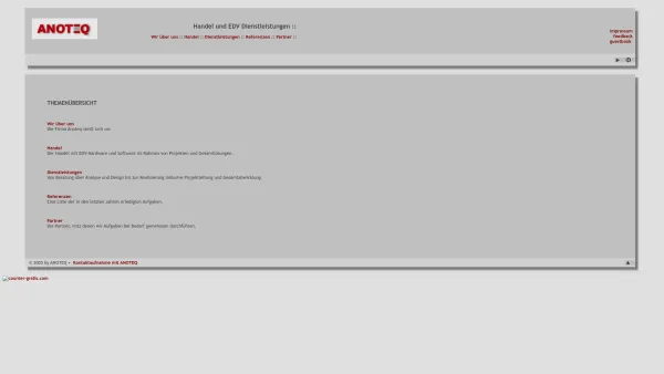 Website Screenshot: ANOTEQ Handel und EDV-Dienstleistungen GmbH - Homepage der Firma Anoteq GmbH - Date: 2023-06-22 15:00:05