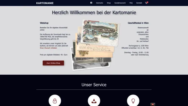 Website Screenshot: KARTOMANIE - Kartomanie – Alte Ansichtskarten – Old Postcards – in Wien - Date: 2023-06-22 15:00:05