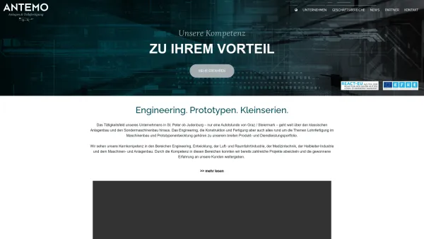 Website Screenshot: Walter Moisi Anlagen und Teilefertigung - Antemo Home - Date: 2023-06-22 15:00:05