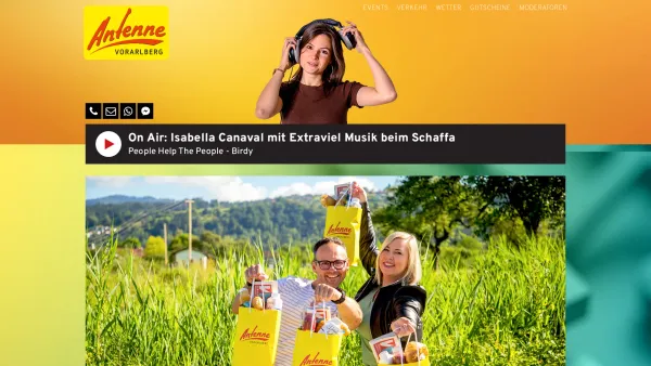 Website Screenshot: Vorarlberger Regionalradio Antenne Vorarlberg - ANTENNE VORARLBERG - Mehr Vielfalt! - Date: 2023-06-22 15:00:05