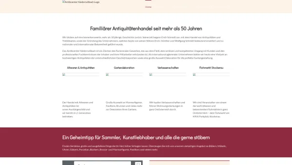 Website Screenshot: Antikcenter Niederrußbach Daniel & Brüder Schmidt OG - Antikcenter Niederrußbach – Antiquitäten, Gartengestaltung, Flohmarkt - Date: 2023-06-15 16:02:34
