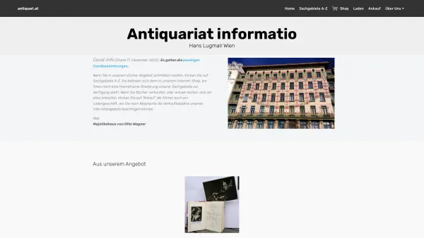 Website Screenshot: informatio Antiquariat - Antiquariat Informatio Lugmair - Date: 2023-06-14 10:47:02