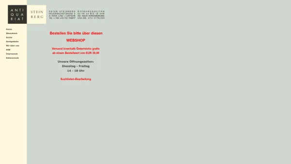 Website Screenshot: Antiquariat Steinberg - Antiquariat Steinberg - Date: 2023-06-14 10:38:47
