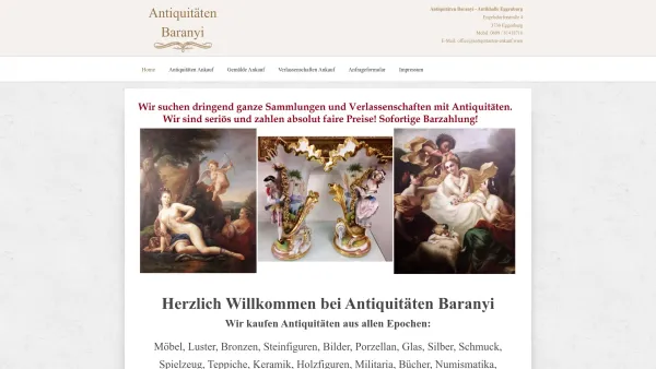 Website Screenshot: Antiquitäten Baranyi - ANKAUF von ANTIQUITÄTEN und VERLASSENSCHAFTEN wir zahlen marktgerechte Preise! - Date: 2023-06-22 15:00:05