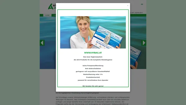 Website Screenshot: Antiseptica chem.-pharm. Produkte GembH - Antiseptica - Date: 2023-06-22 15:00:05