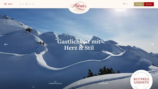 Website Screenshot: Hotel Antonius**** Lech am Arlberg - Hotel Antonius in Lech am Arlberg **** | Skiurlaub Lech - Date: 2023-06-22 15:00:05