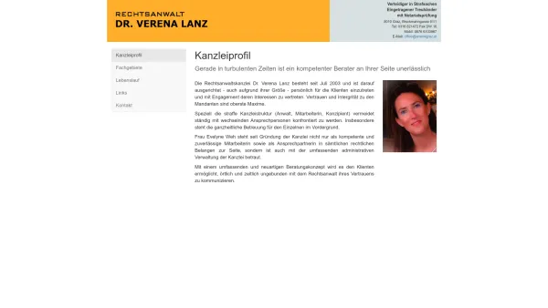 Website Screenshot: Dr. Verena Baumgartner-Gabriel Kanzleiprofil - Dr. Verena Lanz - Rechtsanwaltskanzlei in Graz - Date: 2023-06-22 15:00:05